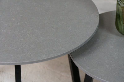 Salontafel Rond Belgian Buxy Grey Tweedelig