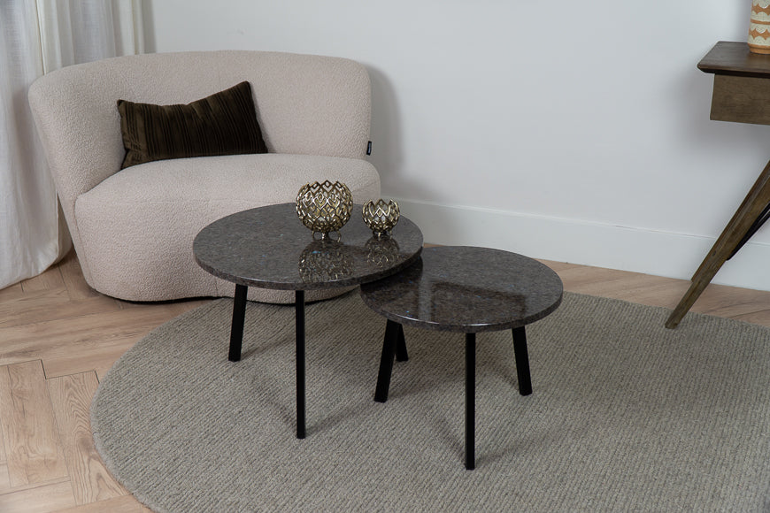 Salontafel Rond Labrador Antique Tweedelig