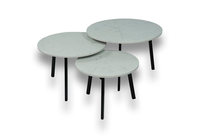 Salontafel Rond Venatino Alabaster White Driedelig