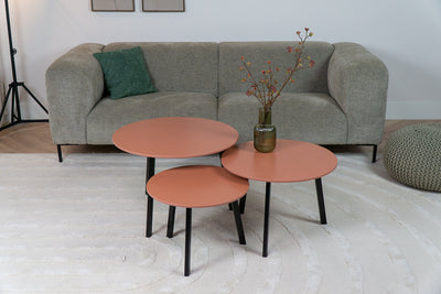 Salontafel Rond Arcilla Red Driedelig