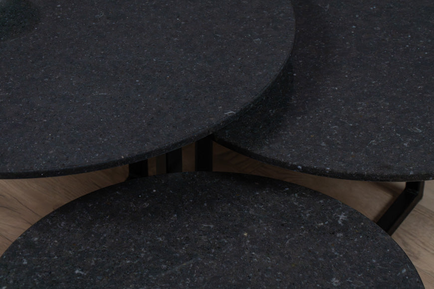 Salontafel Rond Arden Blue Driedelig
