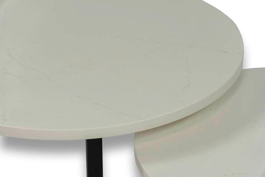 Salontafel set rond Premium Aterra Blanca - ⌀ 50 + ⌀ 60 cm