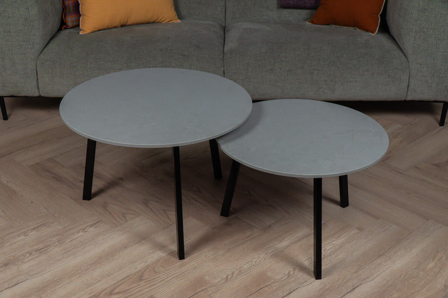 Salontafel Rond Belgian Fog Tweedelig