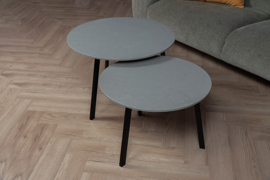 Salontafel Rond Belgian Fog Tweedelig