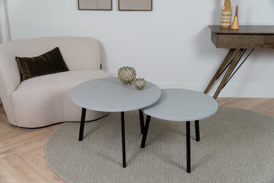 Salontafel Rond Beton Grey Tweedelig