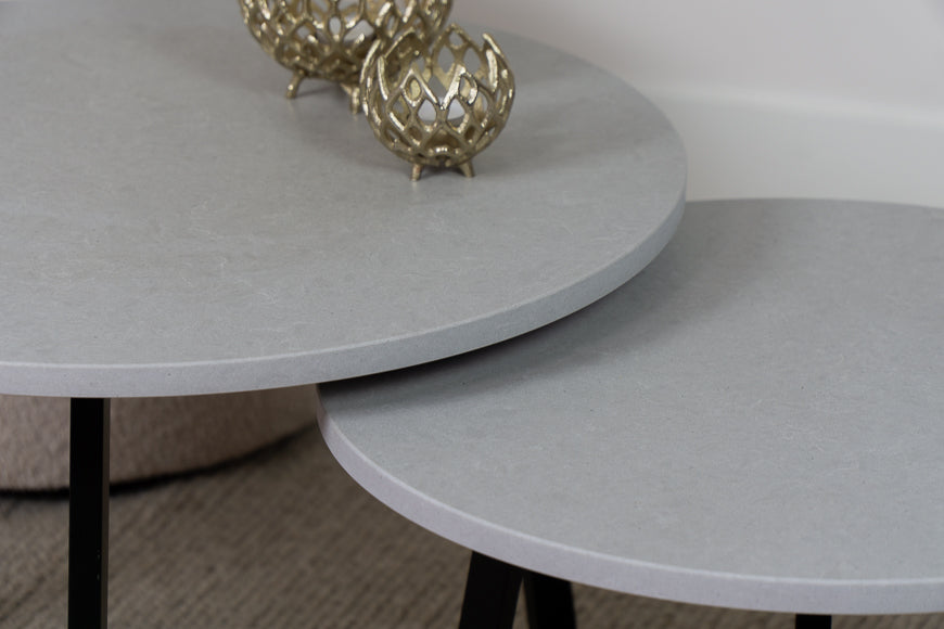 Salontafel Rond Beton Grey Tweedelig