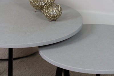 Salontafel Rond Beton Grey Tweedelig