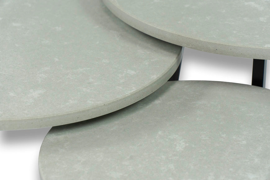 Salontafel Rond Beton Grey Silk Driedelig