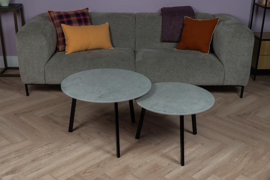Salontafel Rond Beton Silk Tweedelig