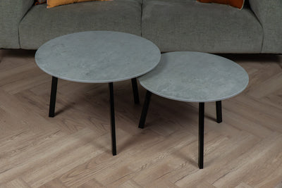 Salontafel Rond Beton Silk Tweedelig