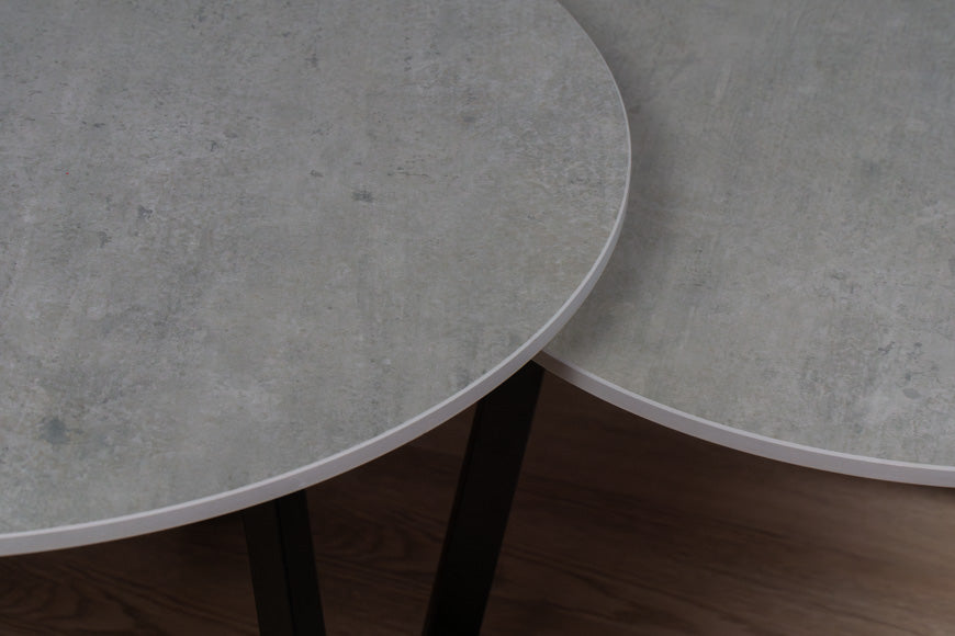 Salontafel Rond Beton Silk Tweedelig