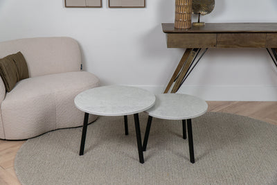 Salontafel Rond Bianco Drift Tweedelig