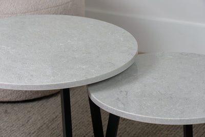 Salontafel Rond Bianco Drift Tweedelig