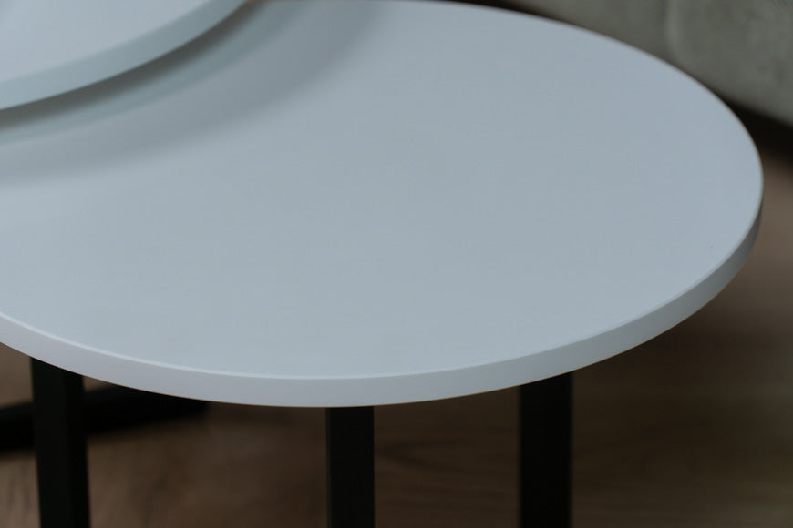 Salontafel Rond Pure White Tweedelig