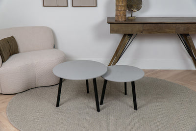 Salontafel Rond Raw Concrete Tweedelig