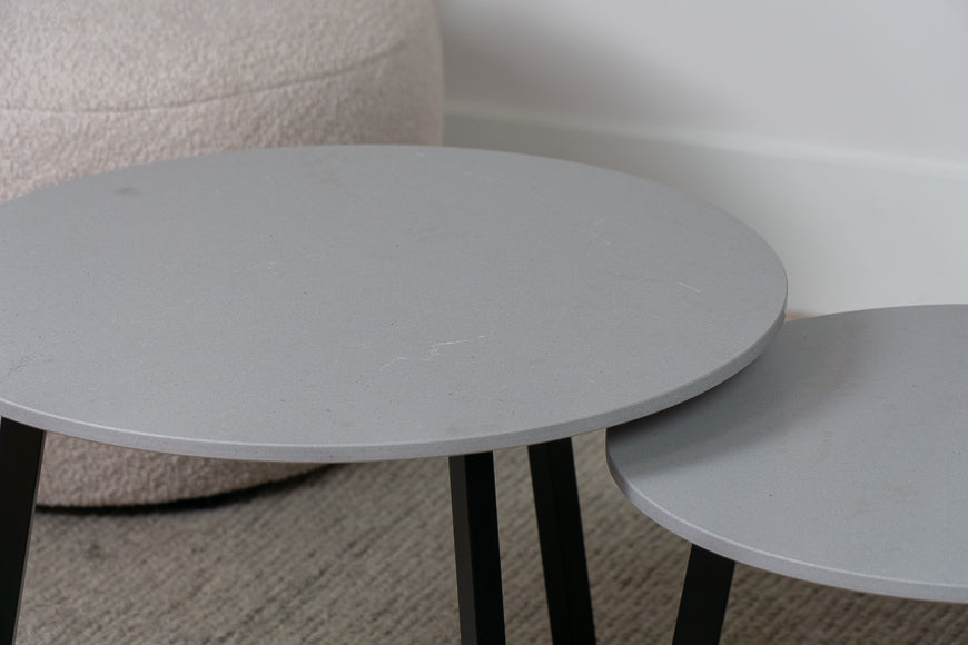 Salontafel Rond Raw Concrete Tweedelig