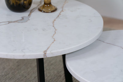 Salontafel Rond Calacatta Dorato Tweedelig
