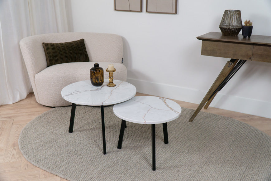 Salontafel Rond Calacatta Dorato Tweedelig