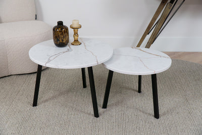Salontafel Rond Calacatta Dorato Tweedelig