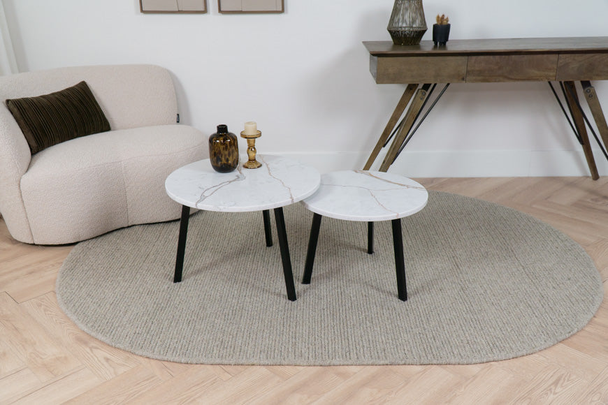 Salontafel Rond Calacatta Dorato Tweedelig
