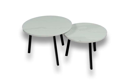 Salontafel Rond Calacatta Gold Light Tweedelig