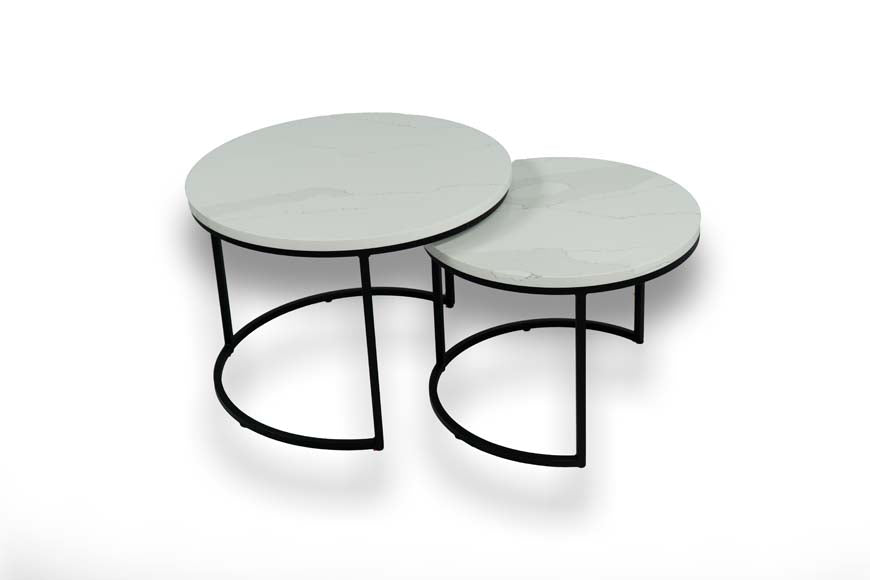 Salontafel Rond Calacatta Gold Light Tweedelig