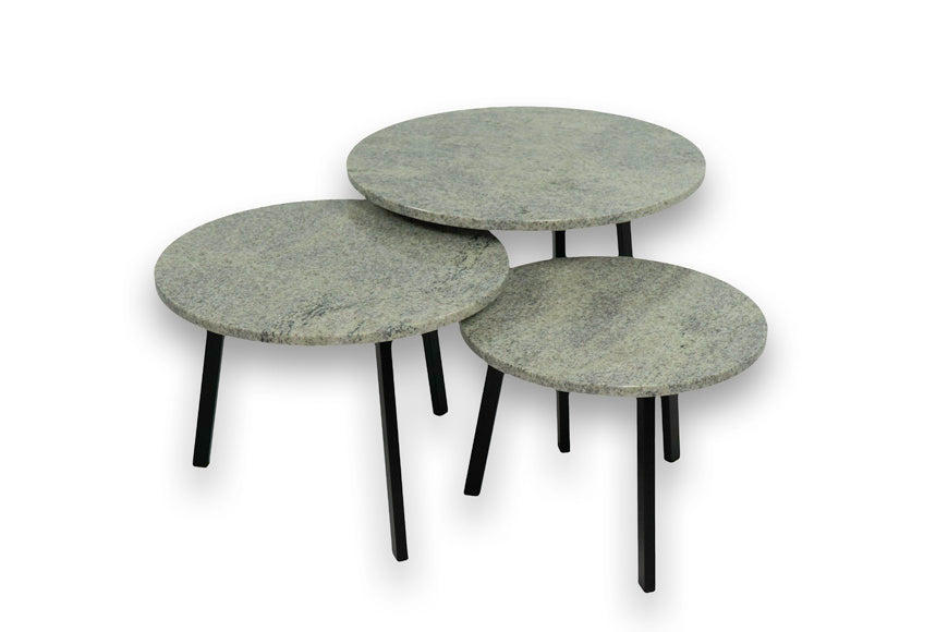 Salontafel Rond Cashmere White Driedelig