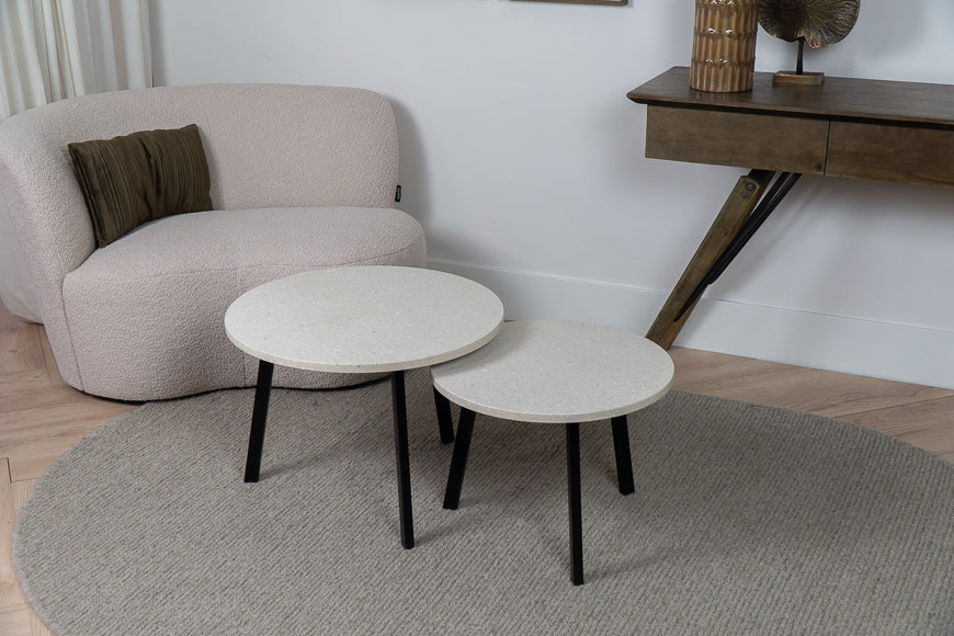 Salontafel Rond Cava Mocca Tweedelig
