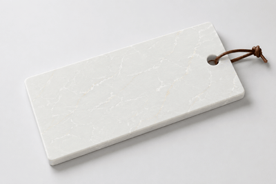 Luxe witte tapasplank van composiet met marmerlook voor borrelhapjes