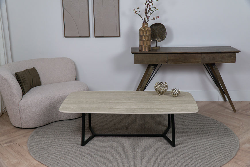 Salontafel Deens Ovaal Travertino Y-Poot