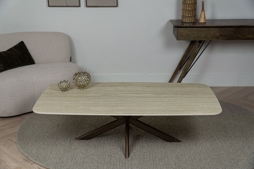 Salontafel Deens Ovaal Travertino Matrix