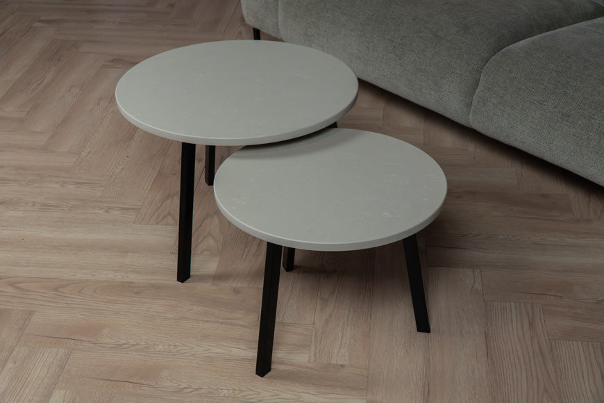 Salontafel Rond Delicato Crema Tweedelig