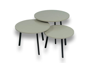 Salontafel Rond Delicato Crema Driedelig