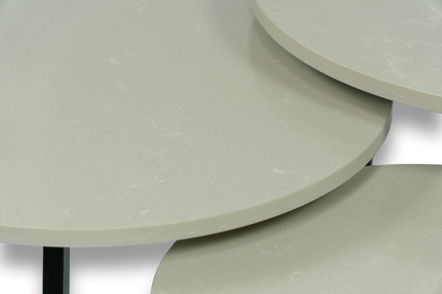 Salontafel Rond Delicato Crema Driedelig