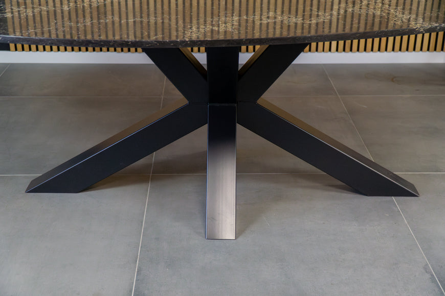 Eettafel Kiezelvorm Vanilla Noir Matrix