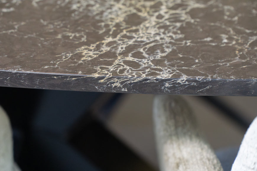 Eettafel Kiezelvorm Vanilla Noir Matrix