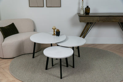 Salontafel Rond Frosty Carrina Driedelig