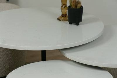 Salontafel Rond Frosty Carrina Driedelig