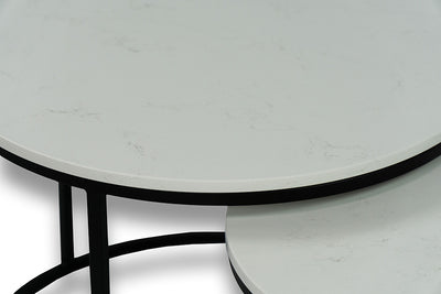 Salontafel set rond Deluxe Frosty Carrina - ⌀ 50 + ⌀ 60 cm