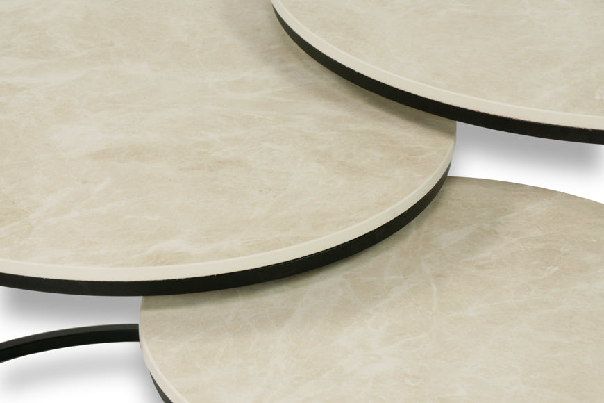 Salontafel Rond Fume Deluxe Driedelig
