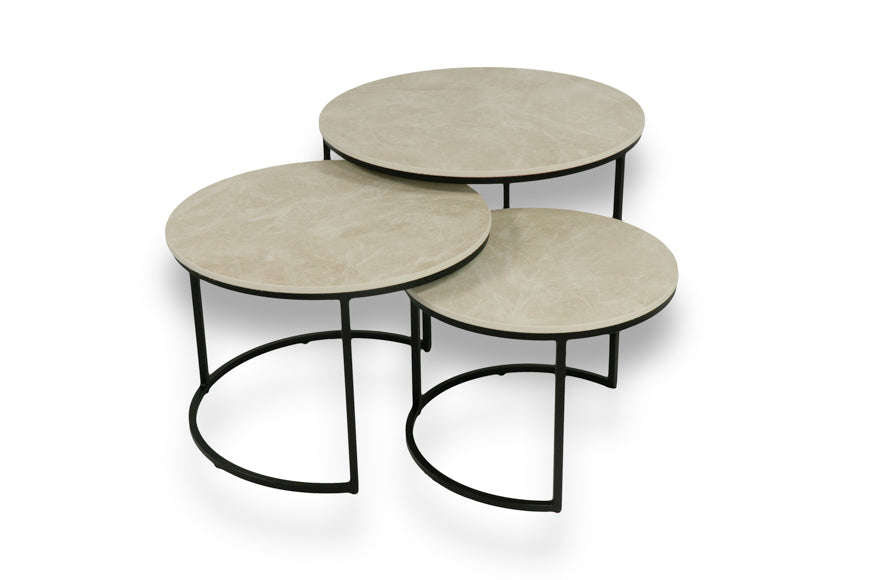 Salontafel Rond Fume Deluxe Driedelig