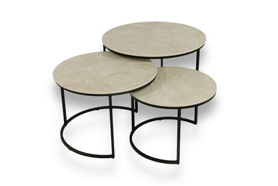Salontafel Rond Fume Deluxe Driedelig