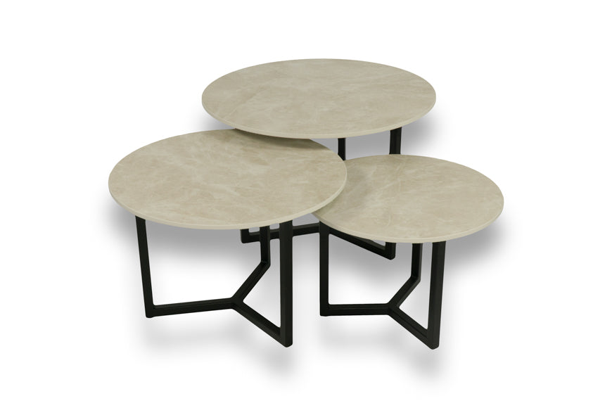 Salontafel Rond Fume Premium Driedelig