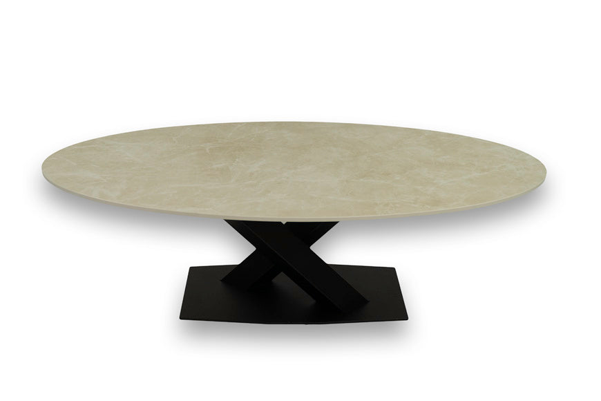 Salontafel Ovaal Fume V-poot