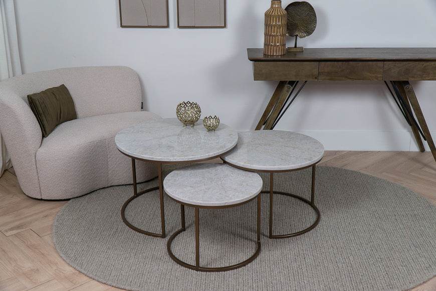 Salontafel Rond Glencoe Deluxe Driedelig