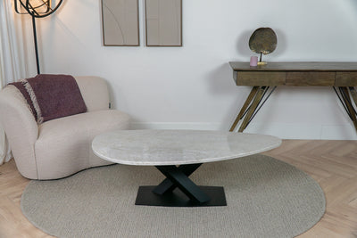Salontafel Kiezelvorm v-poot