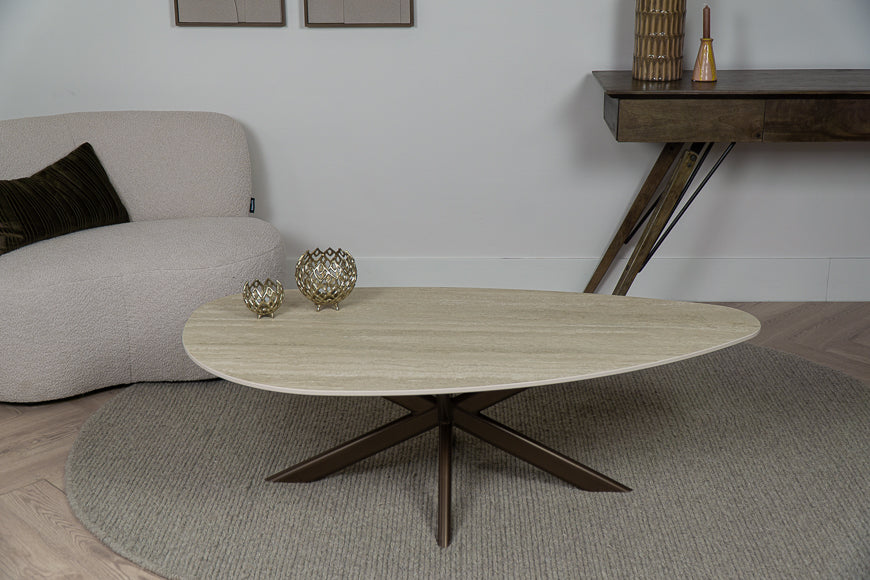 Salontafel Kiezelvorm Travertino