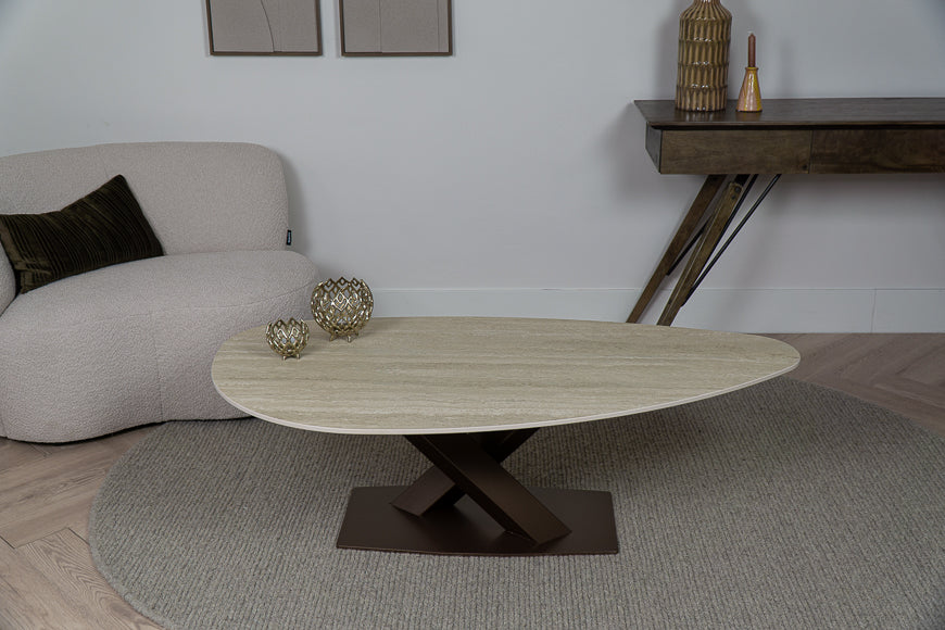 Salontafel Kiezelvorm Travertino