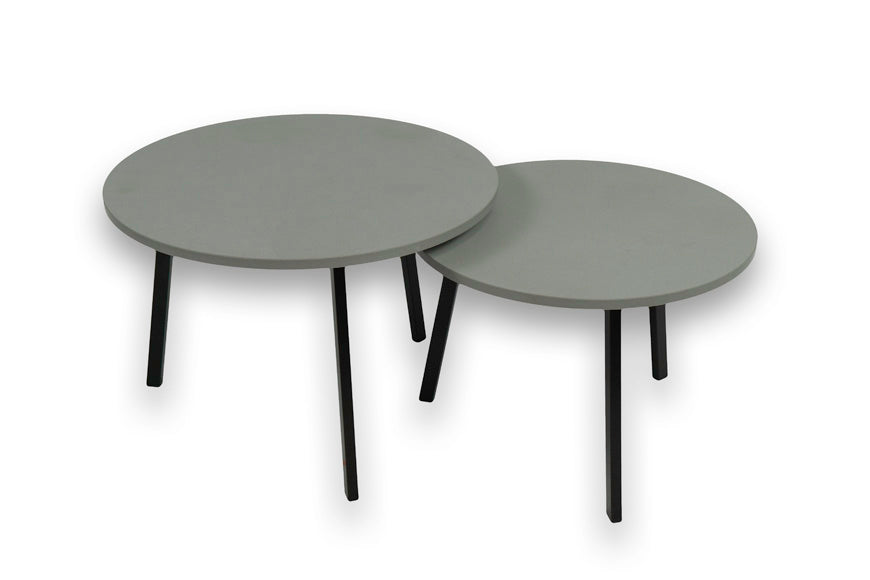 Salontafel Rond Slate Medium Grey Tweedelig
