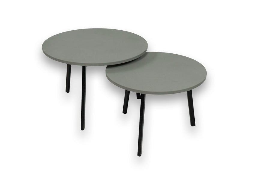Salontafel Rond Slate Medium Grey Tweedelig